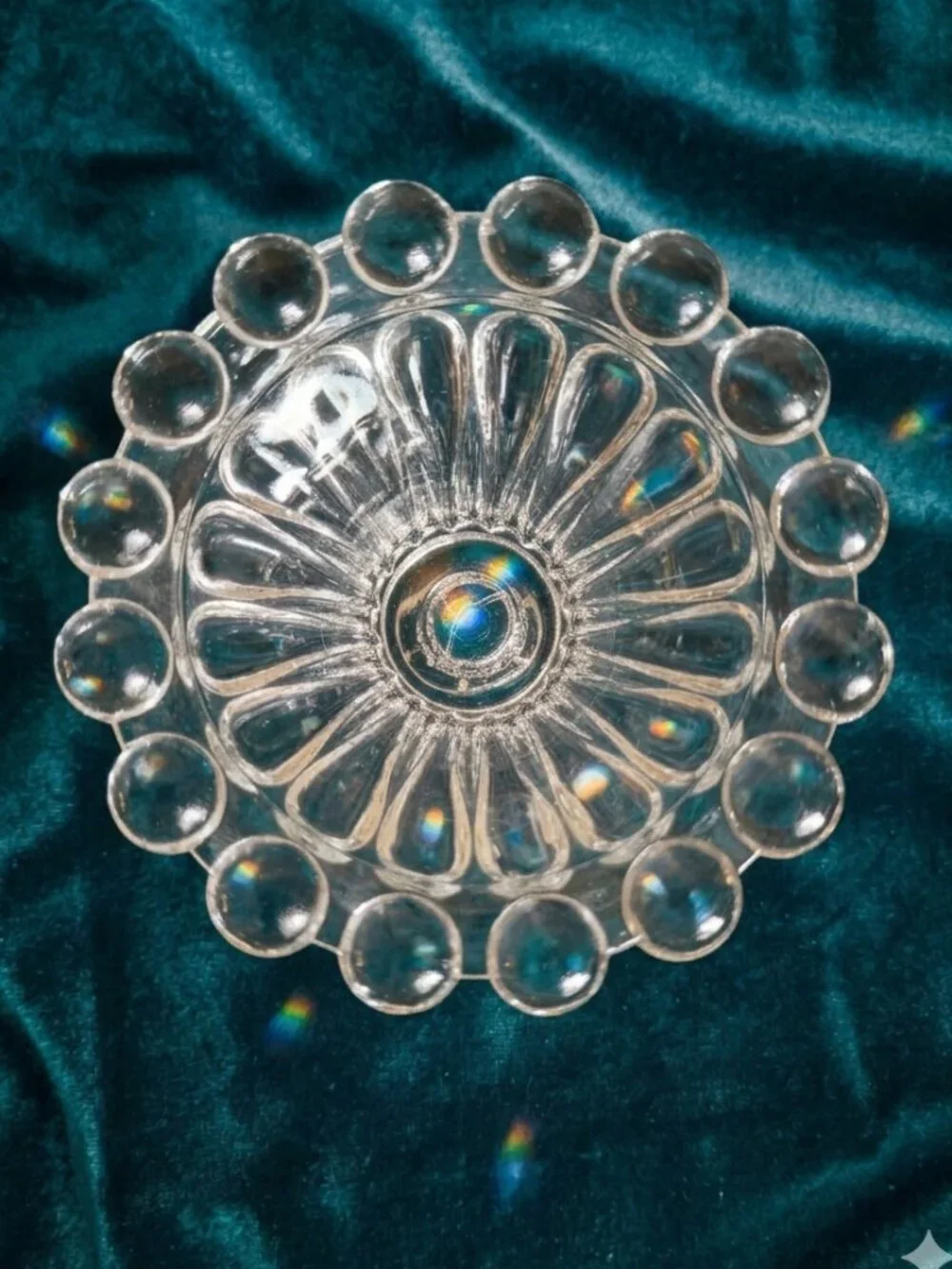 Vintage Anchor Hocking Clear Bubble Rim Candle Holders‎ - Set of 2